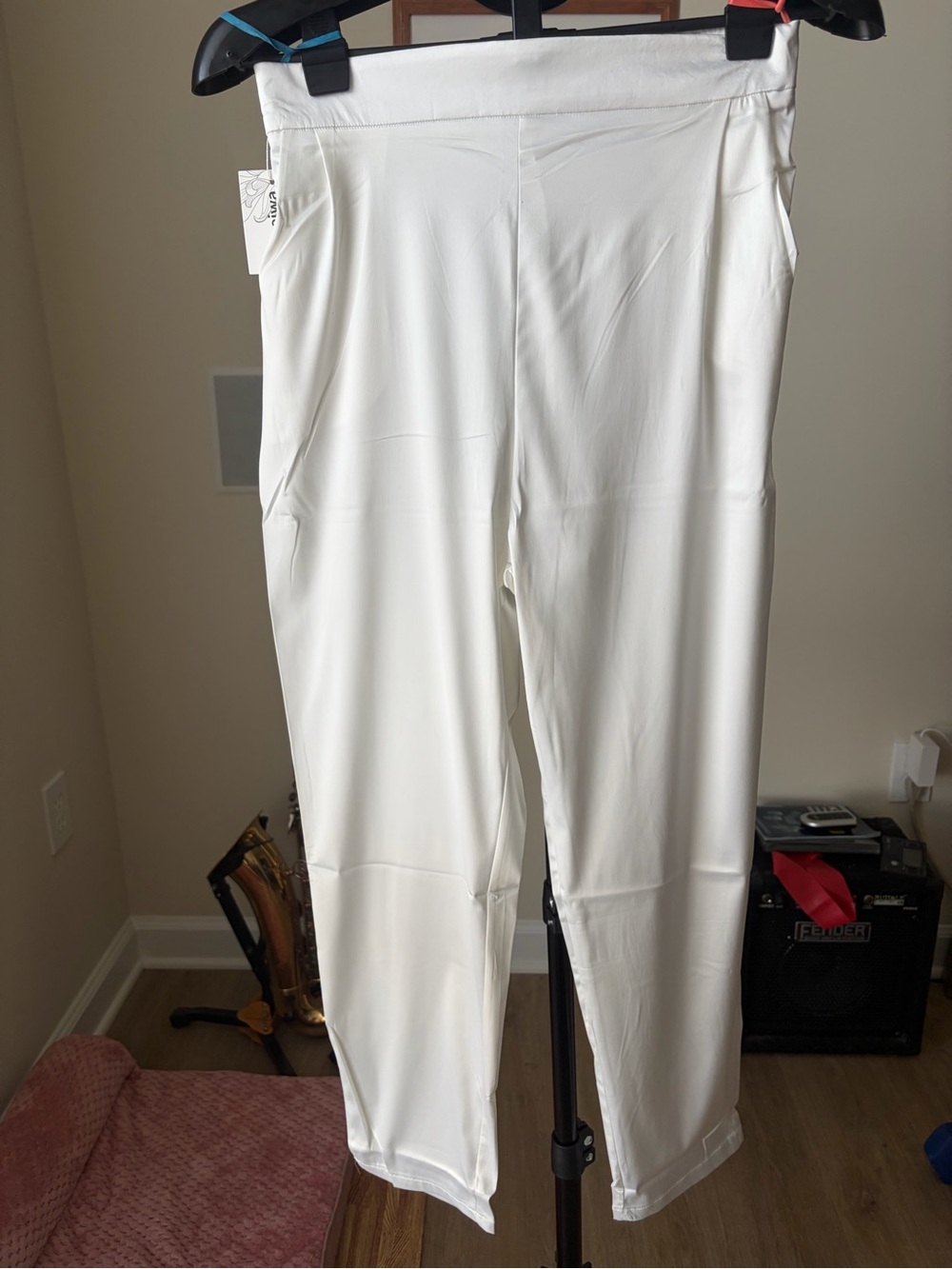 Heipeiwa Ivory Satin Wide Leg Pants Size L NWT
